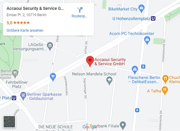 accaoui security in berlin - sicherheitsdienst sicherheitsfirma securityfirma anfahrt